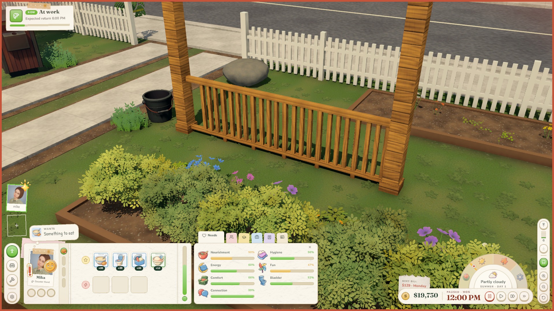 Porch rails between columns in the build 69 development captures. Fences, gates and the porch tools have their own placement and saving work behind them.